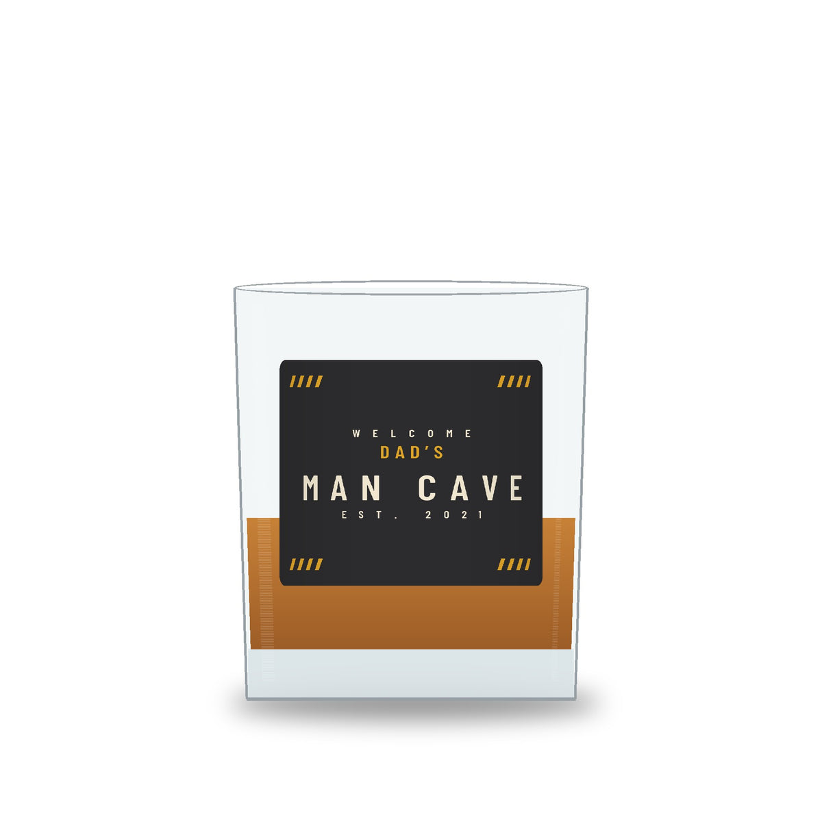 Personalised man cave whisky tumbler printed with the name Dad’s