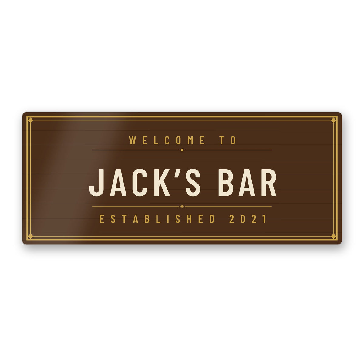 Personalised rustic home bar sign printed with the name Jack’s Bar