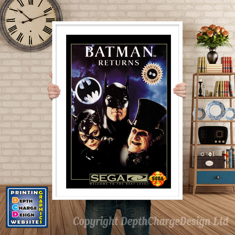 Batman Returns 3 Sega Sega Mega CD Inspired Retro Gaming Poster A4 A3 A2 Or A1 – Batman Returns 3 Sega Mega CD inspired retro gaming poster shown in a white frame
