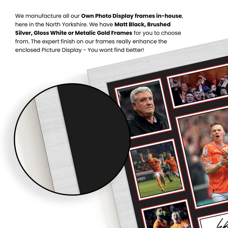 Blackpool FC Poster Print – Signed Style Collage Featuring Carey, Fletcher & Ennis  – Framed or Unframed – Gift for Football Fans