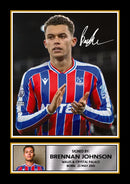 Brennan Johnson Crystal Palace Printed Autograph Poster – Wales Football Star Wall Art – Soccer Memorabilia Gift for Fans