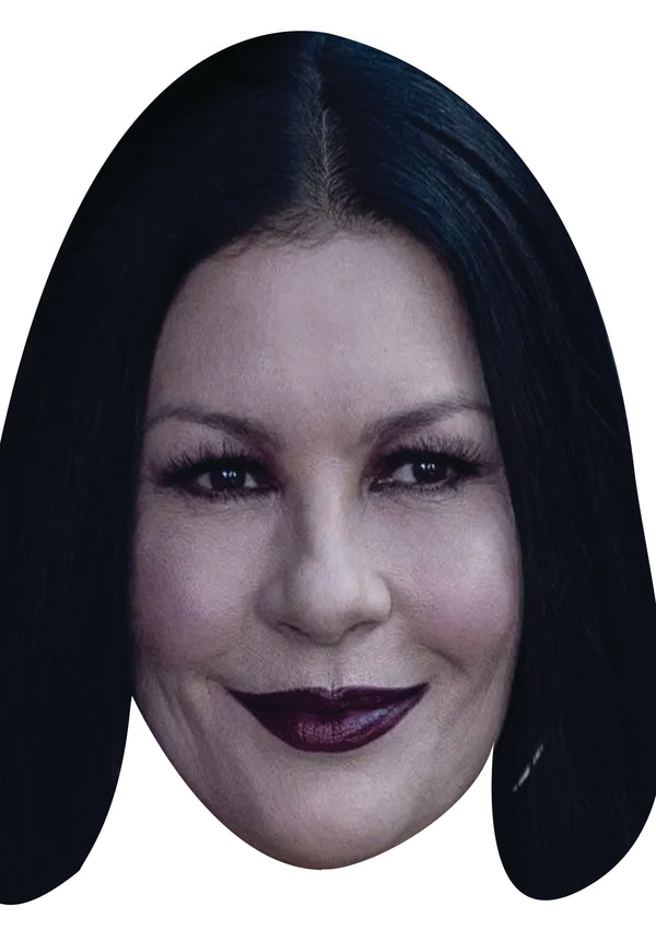 Catherine Zeta-Jones - Morticia Addams-  Wednesday Celebrity Face Mask Fancy Dress Cardboard Costume Mask