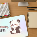 Panda – Colouring is Life Gaming Mouse Mat – Extra Large 800x300mm Desk Pad – Cute Kawaii Panda Art Mousepad for Artists, Gamers & Students – Non-Slip Base – Creative Desk Decor
