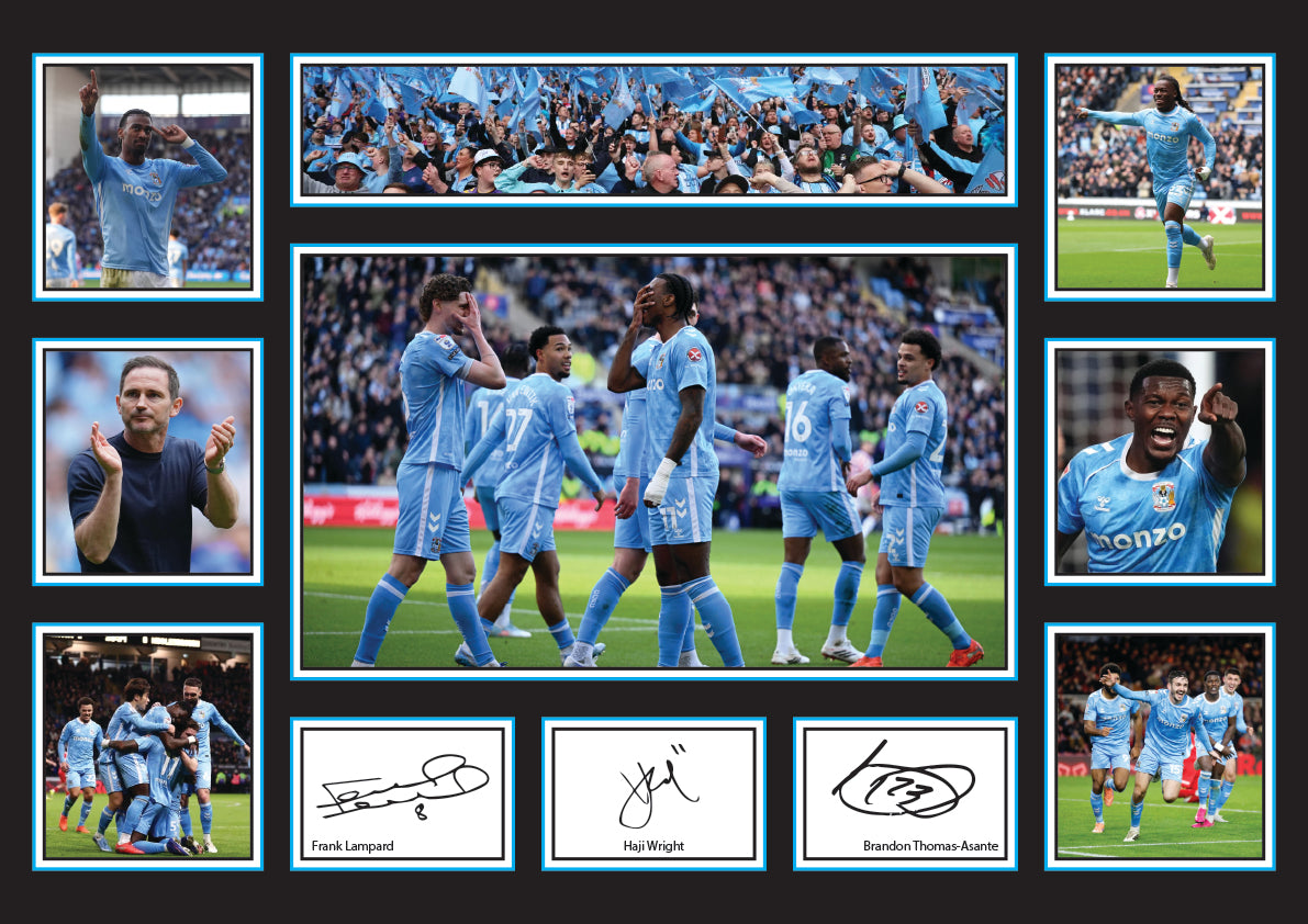 Coventry City FC Team 2026 Poster Print – Sky Blues Football Club Wall Art Featuring Frank Lampard, Haji Wright & Brandon Thomas-Asante – Coventry City FC Team 2026 Poster Print