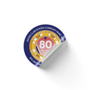 VE Day 80th Anniversary 50mm CUSTOM NAME Round Stickers Design 2 - Special Editio