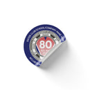 VE Day 80th Anniversary 50mm CUSTOM NAME Round Stickers Design 3 - Special Edition
