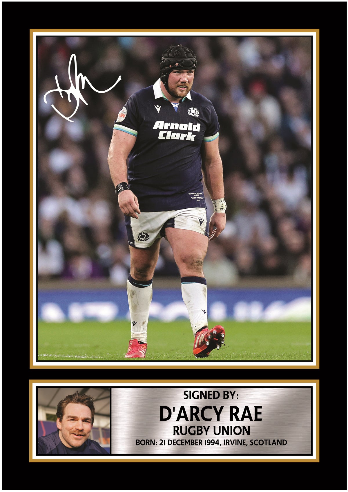 D’Arcy Rae Printed Signature Poster – Scotland Rugby Union Star Wall Art – Rugby Player Wall Art Poster Print – D’Arcy Rae Printed Signature Poster