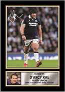 D’Arcy Rae Printed Autograph Poster – Scotland Rugby Union Star Wall Art – Rugby Player Memorabilia Poster Print