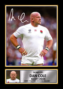 Dan Cole England Rugby Printed Autograph Poster – Signed Style Wall Art Print – England Rugby Union Prop Forward Gift – Sports Fan Decor