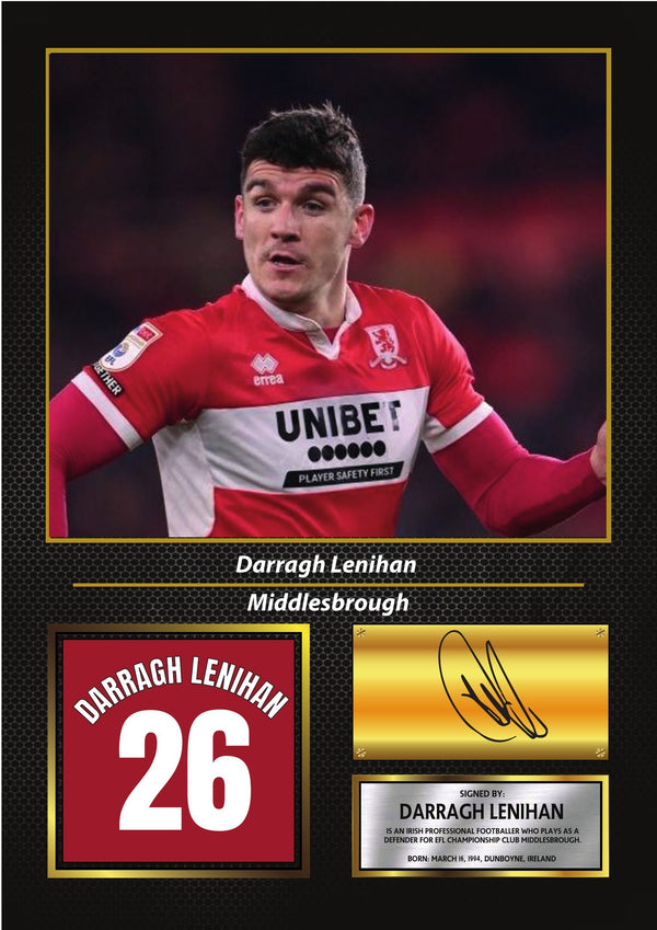 Darragh Lenihan Middlesbrough FC Poster Print