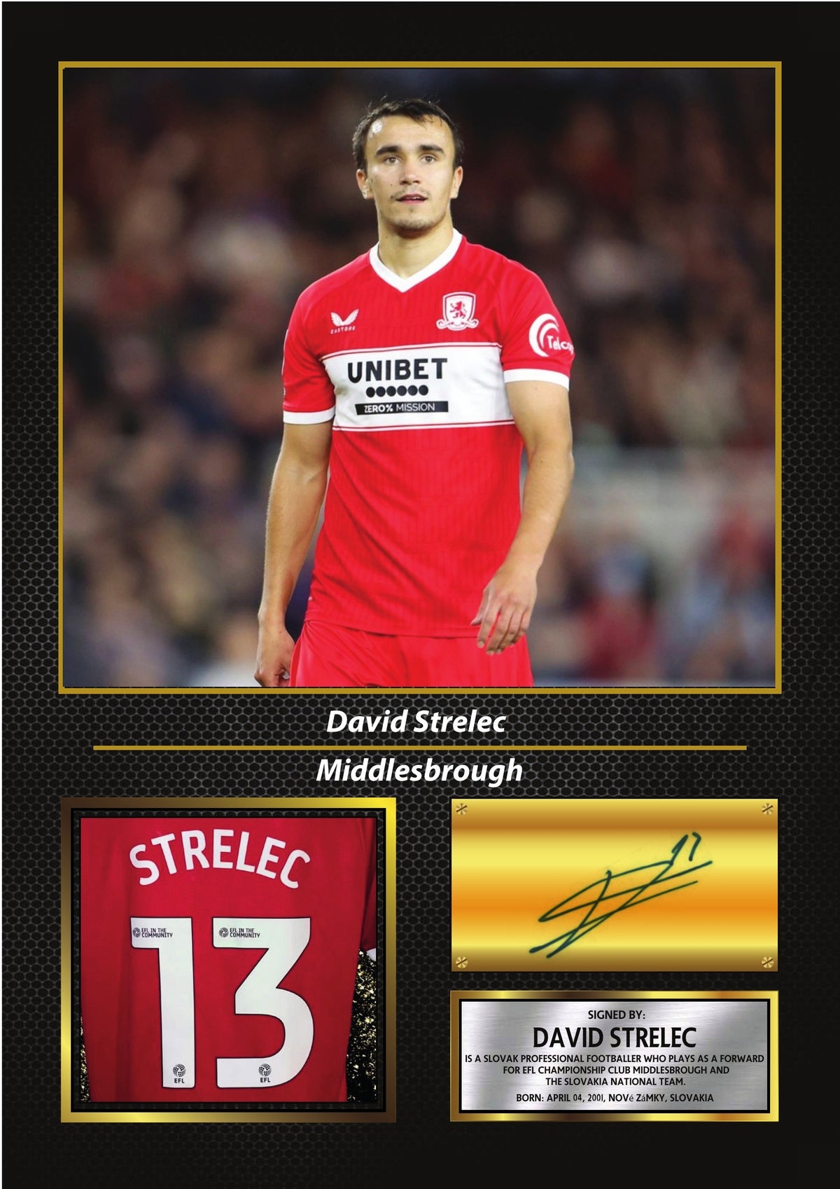 David Strelec Middlesbrough FC Poster Print – Football Wall Art Perfect Gift for Football Fans – David Strelec Middlesbrough FC Poster Print