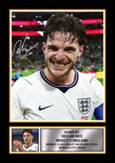 Declan Rice England Poster Print – Mexico vs England 2026 Match Commemorative Wall Art – Signature Style Football Print – Sports Memorabilia Gift – Football Fan Gift