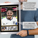 Declan Rice England Poster Print – Mexico vs England 2026 Match Commemorative Wall Art – Signature Style Football Print – Sports Memorabilia Gift – Football Fan Gift