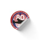 VE Day 80th Anniversary 50mm Round Stickers Design 5 - Special Edition