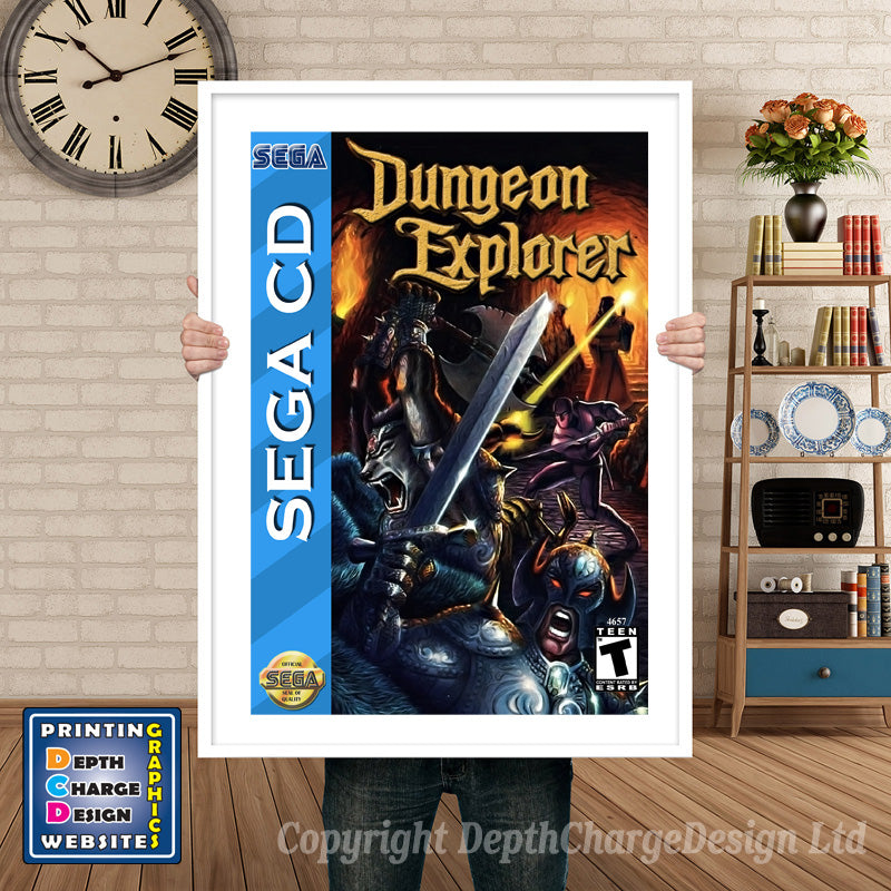 Dungeon Explorer Ca Sega Sega Mega CD Inspired Retro Gaming Poster A4 A3 A2 Or A1 – Dungeon Explorer Ca Sega Mega CD inspired retro gaming poster shown in a white frame