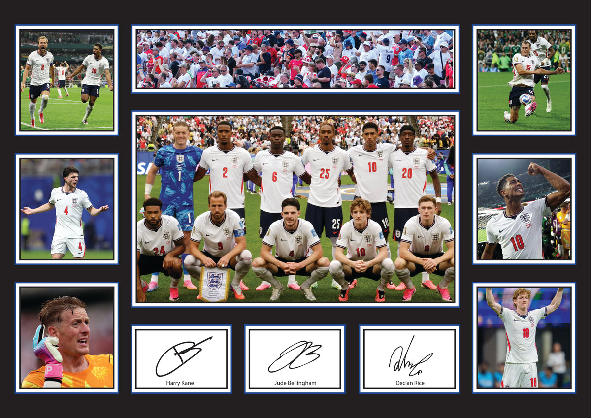 England National Football Team Poster Print – England Squad Collage Wall Art – Football Team Print – Three Lions Inspired Sports Décor – England National Football Team Poster Print