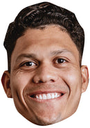 Evanilson Bournemouth Face Mask – AFC Bournemouth Football Player Celebrity Card Mask – Celebrity Mask for Stag Do, Hen Night, Fancy Dress & Costume Parties – Funny Adult Card Mask