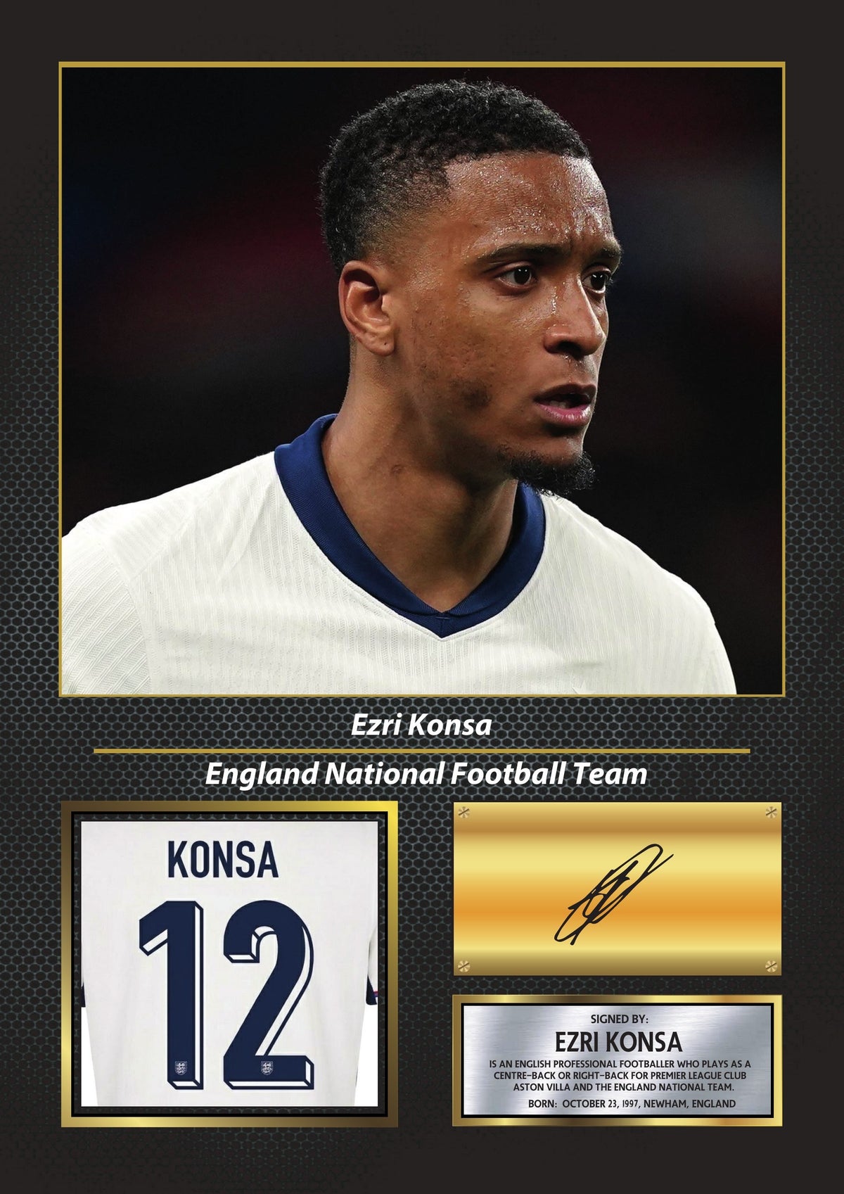 Ezri Konsa England World Cup 2026 Poster Print – Football Wall Art Perfect Gift for Football Fans – Ezri Konsa England World Cup 2026 Poster Print
