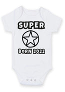Flat mockup of the super star design on a short-sleeve baby vest