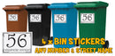 Personalised wheelie bin sticker design 12 artwork with house number and street name