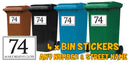 Personalised wheelie bin sticker design 2 artwork with house number and street name