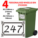 Personalised wheelie bin sticker design 7 shown on a wheelie bin