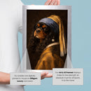 Personalised Pearl Earring pet portrait mockup, Version 2 – a dog or cat as the Girl with a Pearl Earring