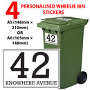 Personalised wheelie bin sticker design 3 shown on a wheelie bin