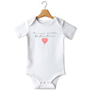 Flat mockup of the Mummy's little Valentine design on a short-sleeve baby vest