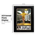 Billie Eilish poster print, design 1 shown in a black frame, unofficial music wall art