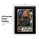 Jamie Webster poster print, design 1 shown in a black frame, unofficial music wall art