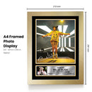 Billie Eilish poster print, design 1 shown in a gold frame, unofficial music wall art
