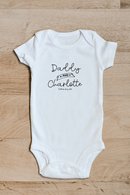 Daddy and baby baby grow with year showing the printed design on the front