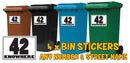 Personalised wheelie bin sticker design 16 artwork with house number