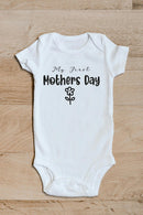 My First Mother's Day baby grow showing the printed design on the front