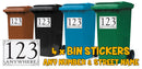 Personalised wheelie bin sticker design 13 artwork with house number