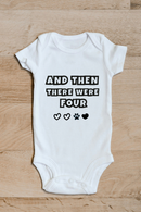 And then there were four baby grow showing the printed design on the front