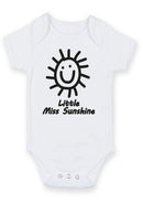 Flat mockup of the sunshine slogan design on a short-sleeve baby vest