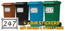 Personalised wheelie bin sticker design 7 house number artwork