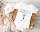 Personalised Mother's Day baby grow with Mummy & Me Balloon design in black, printed with baby's name