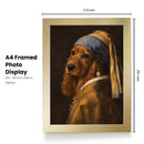 Personalised Pearl Earring pet portrait mockup, Version 1 – a dog or cat as the Girl with a Pearl Earring