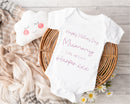 Personalised Mother's Day baby grow with Happy Mother's Day Love From Daddy & Baby design in pink, printed with baby's name