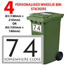 Personalised wheelie bin sticker design 27 shown on a wheelie bin