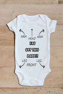 You got this Daddy baby grow showing the printed design on the front