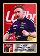 Luke Littler poster print, portrait shown as a print, unofficial sports wall art