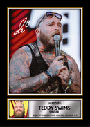 Teddy Swims poster print shown as a print, unofficial music wall art