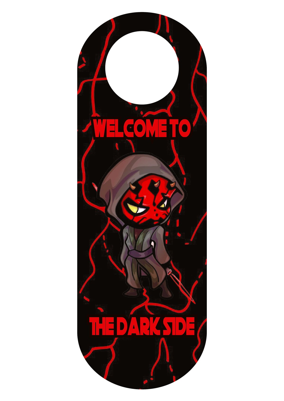 Welcome to the Dark Side Door Hanger – Sci-Fi Fan Door Sign – Pack of 4 – Welcome to the Dark Side door hanger design