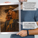 Personalised Custer pet portrait mockup, Version 1 – a dog or cat as General Custer
