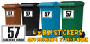 Personalised wheelie bin sticker design 17 artwork with house number