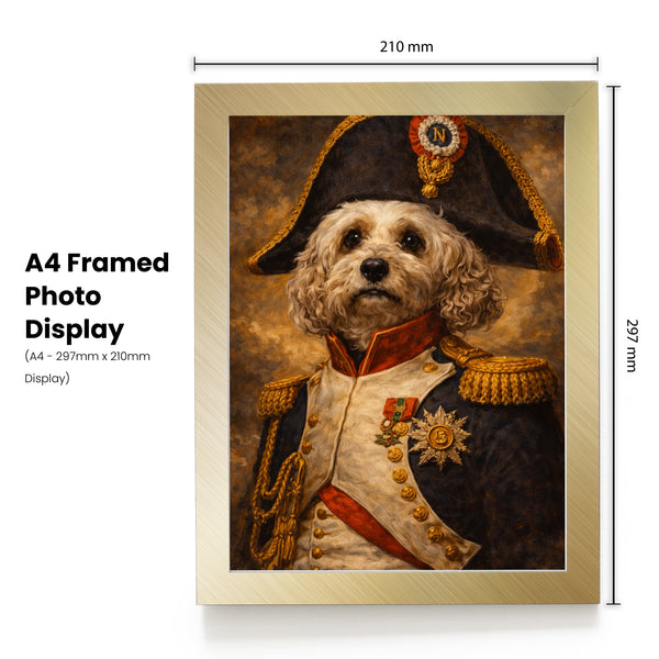 Personalised Napoleon pet portrait mockup, Version 1 – a dog or cat as Napoleon